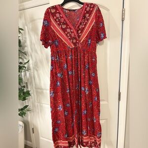 Floral Maternity Red Maxi Dress. Size XXL